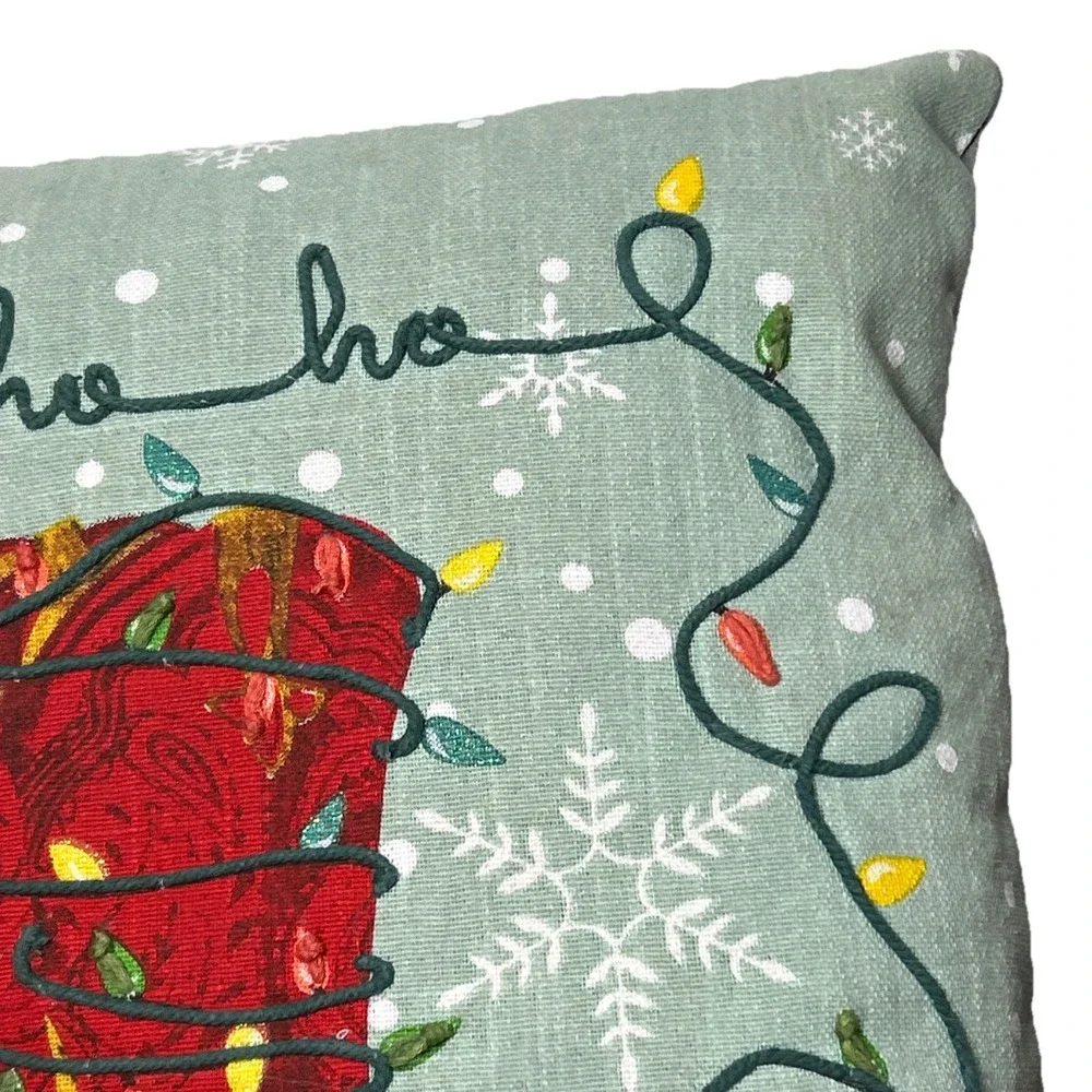 Pioneer Woman Decorative Throw Pillow Holiday Boot Painted Sparkly No INSERT